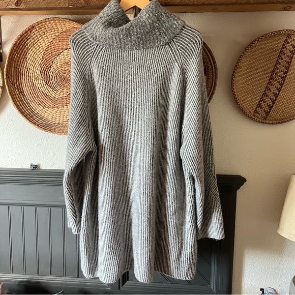 ☀️ topshop ribbed gray turtleneck dress - Picture 4 of 10